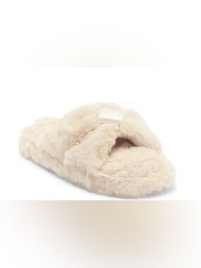 Honeydew Intimates Plush Bow Slippers in Beige